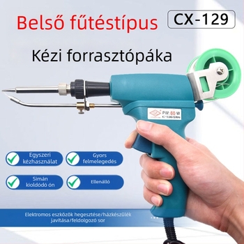 Kézi forrasztópisztoly gumírozott fogantyúval, 220V, forrasztáshoz és elektromos mérésekhez