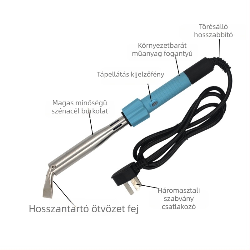 Gumi fogantyújú forrasztópáka, 220V, 80–300W, elektromos fűtés