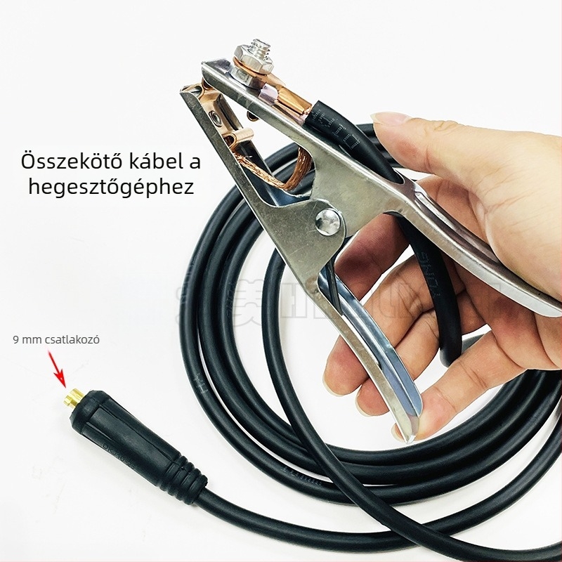 Hegesztőgép földelő csipesz és földelőkábel, típus 10-25 csatlakozó, márka Beautiful Welding Power, argon ívhegsztéshez