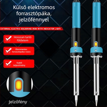 Gumi fogantyúval rendelkező forrasztópáka, 220V, elektromos felmelegítés, külső típus