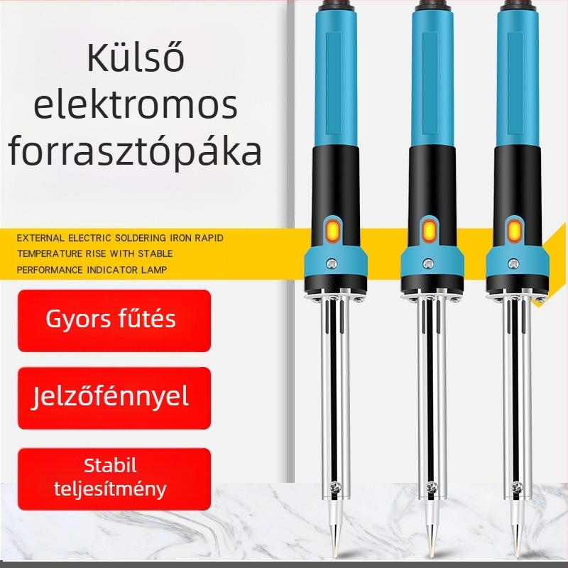 Gumi fogantyúval rendelkező forrasztópáka, 220V, elektromos felmelegítés, külső típus