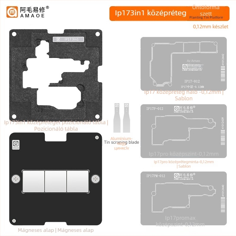 3-in-1 középső réteg tinplatings platform acélhálós kivitelben, kompatibilis az iPhone 17 Air/Pro/Max (Márka: Amao yixiu; Anyag: acélháló; Kompatibilitás: iPhone 17 Air/Pro/Max)