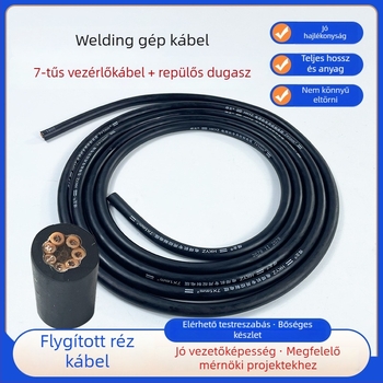 7-vezetékes repülőcsatlakozós vezérlőkábel gázvédett hegesztő huzal-adagolóhoz, repülőcsatlakozós csatlakozó kábel, ónzott réz vezető személyre szabva