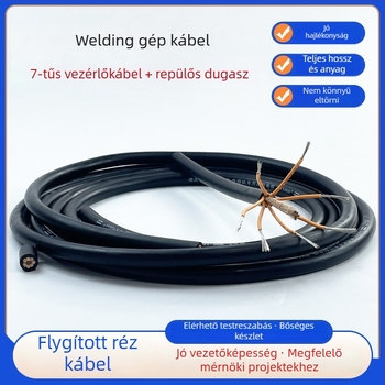 7-vezetékes repülőcsatlakozós vezérlőkábel gázvédett hegesztő huzal-adagolóhoz, repülőcsatlakozós csatlakozó kábel, ónzott réz vezető személyre szabva