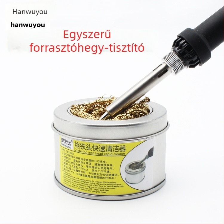 Kör alakú tisztító talp a forrasztóhegyhez, tiszta rézdrót golyóval, olvadáspont 800°C, alkalmas elektronikus forrasztófejek tisztítására