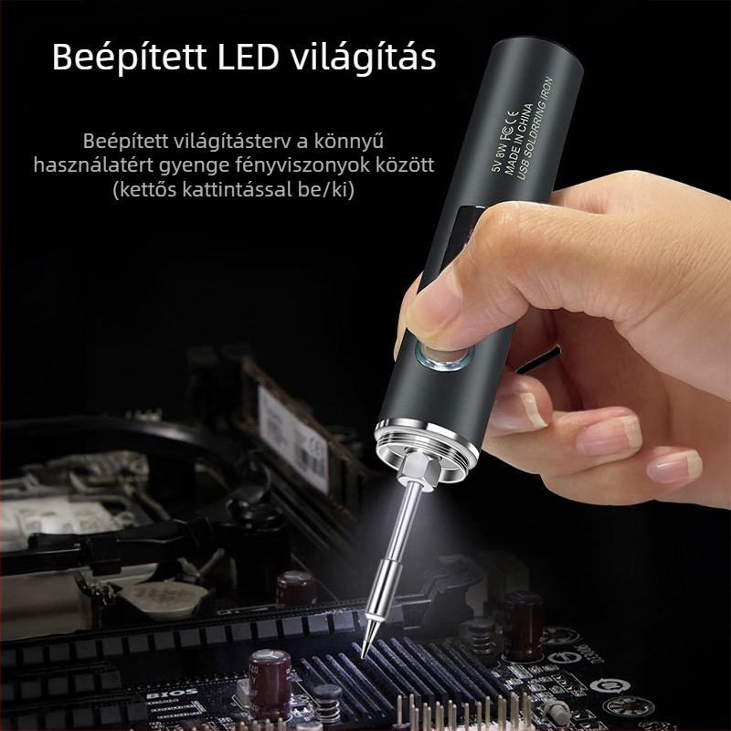 Deer Fairy digitális kijelzős, hőmérséklet-szabályozós, vezeték nélküli töltésű elektromos forrasztóvas, hordozható otthoni használatra, kis javításokra, forrasztó toll