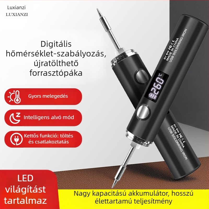 Deer Fairy digitális kijelzős, hőmérséklet-szabályozós, vezeték nélküli töltésű elektromos forrasztóvas, hordozható otthoni használatra, kis javításokra, forrasztó toll