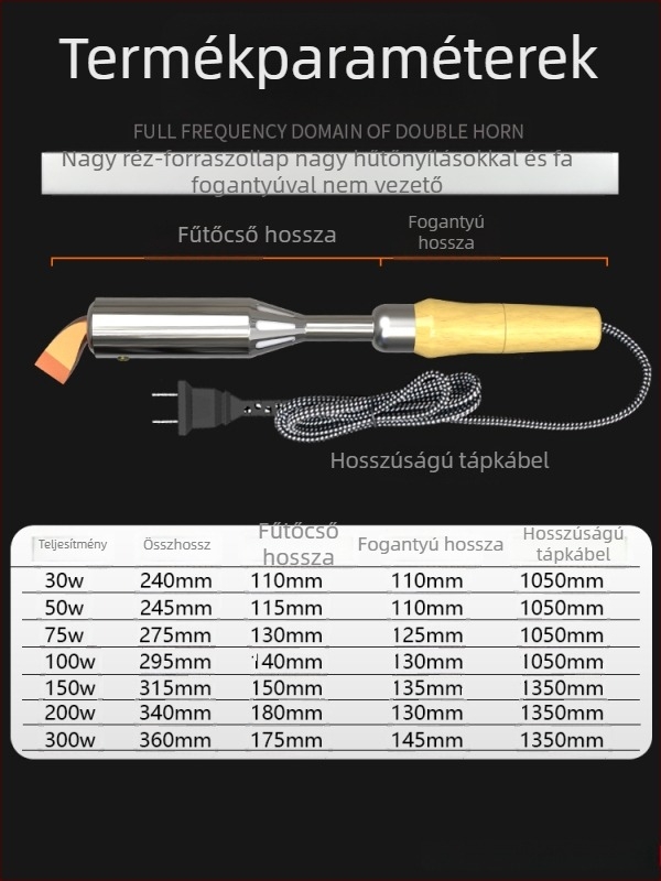 Fa fogantyújú forrasztópáka készlet, nagy teljesítményű, állandó hőmérsékletű, ipari osztályú eszköz elektronikai javításhoz
