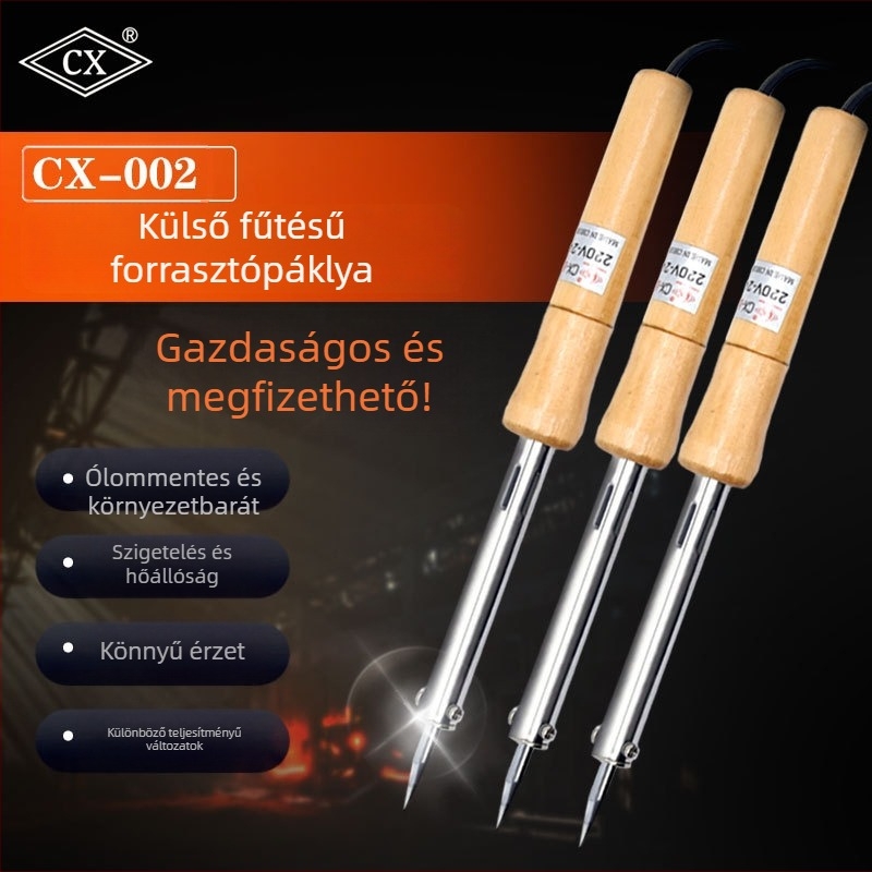 Elektromos forrasztópisztoly fa fogantyúval, 150W, 220V, hegyes vég