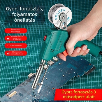 Kézben tartható elektromos forrasztópáka belső fűtéssel és automatikus ónbetöltéssel — javító készlet