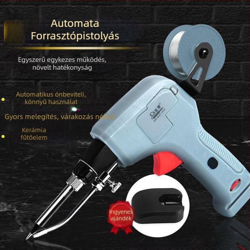 Automata forrasztópisztoly 120W belső fűtéses, ónadagolóval, hordozható elektronikai javítóeszköz