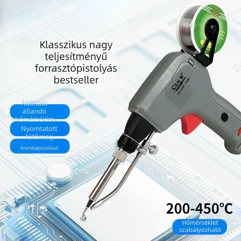 Automata forrasztópisztoly 120W belső fűtéses, ónadagolóval, hordozható elektronikai javítóeszköz