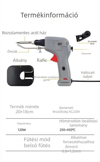 Új 120W automata forrasztópáka ónnal ellátással elektronikai javításokra, hordozható nagy teljesítményű forrasztó eszköz