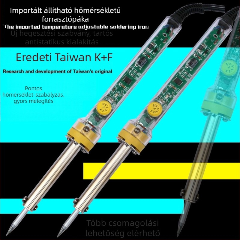 Állítható hőmérsékletű elektromos forrasztópáka készlet, 60W, külső fűtés, intelligens állandó hőmérséklet otthoni javításokra