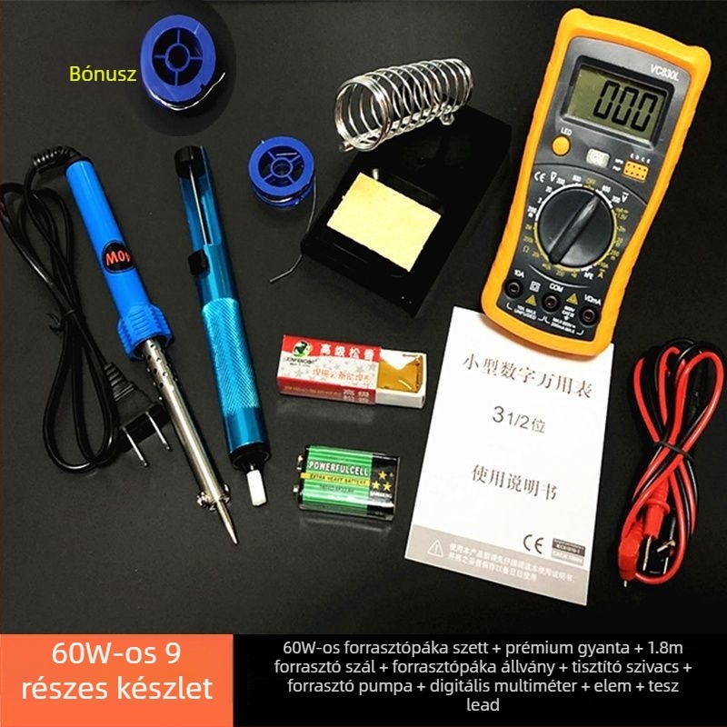 Unique márkájú digitális kijelzős forrasztó készlet multiméterrel otthoni javításra