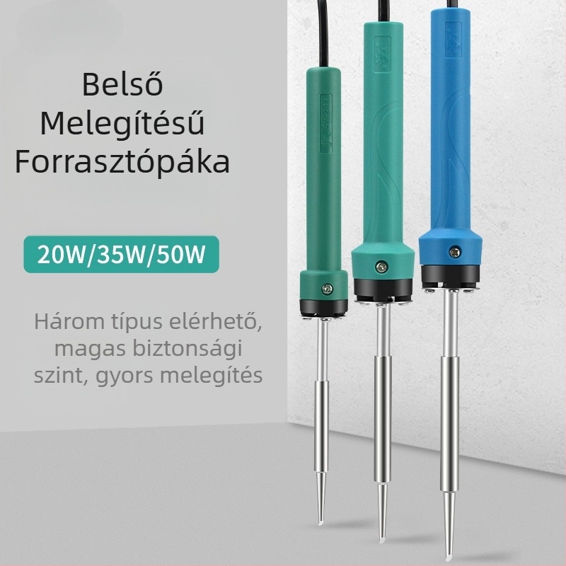 Otthoni használatra és diákok számára készült elektromos forrasztókészlet, tartalmaz forrasztót és forrasztópisztolyt