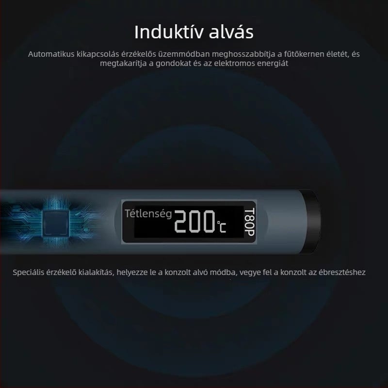 T80/T80P intelligens forrasztóállomás, 100W, hordozható, állandó hőmérséklet, C245/C210 tippek
