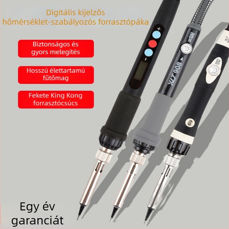 Otthoni használatú forrasztó készlet termosztatikus vezérléssel, állítható hőmérséklet javításokra és forrasztáshoz — forrasztási áram, teljesítmény, márka
