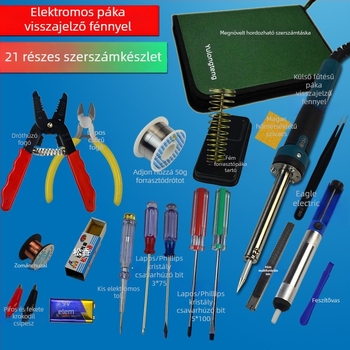 23 részes készlet: multiméter és állítható hőmérsékletű forrasztóvas otthoni elektronikai javításra