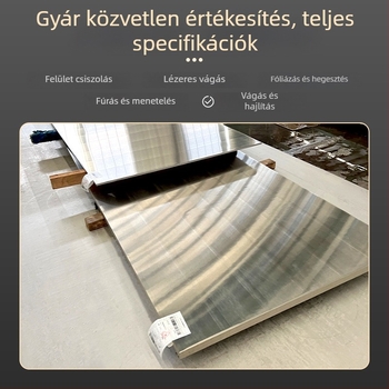 304 rozsdamentes acéllemez, lézeres vágás, hidegen hengerelt felület, 2B felület, testreszabható