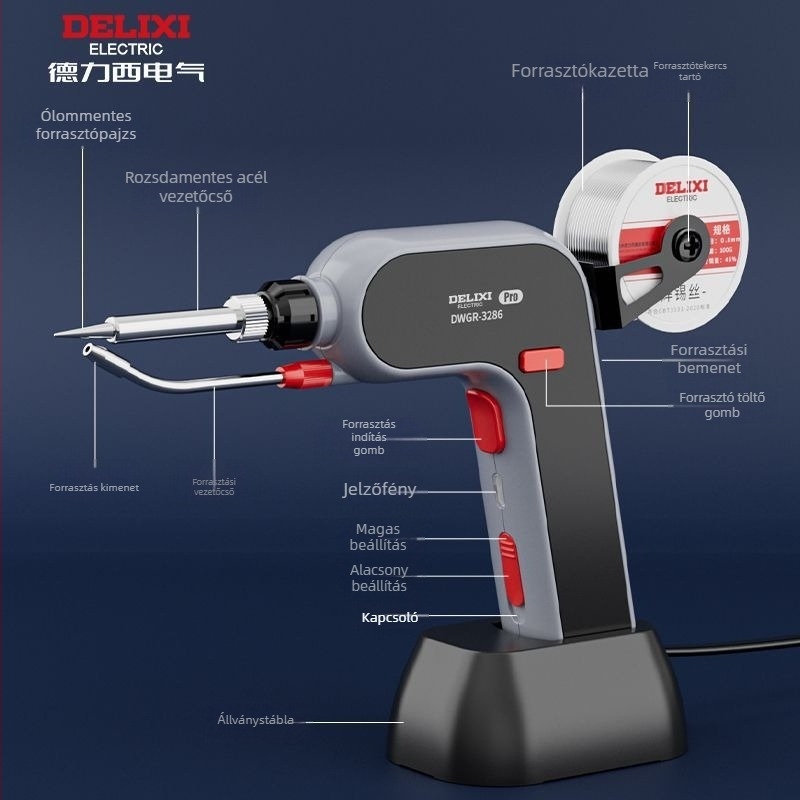 Automata forrasztópisztoly – erőteljes, otthoni használatra, kompakt eszköz (belső fűtés; Márka Unique)