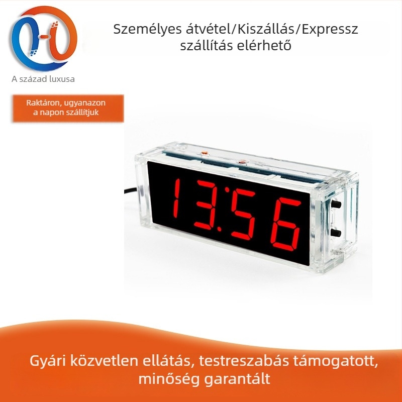 Hét színű digitális óra – DIY elektronikai készlet alkatrészekkel és forrasztási kísérlethez