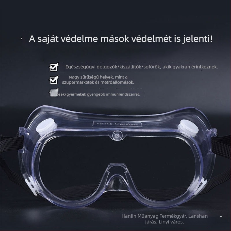 Hegesztővédő szemüveg, rugalmas pánttal, PVC+PC anyagból, HD átláthatóság, por- és ütésálló (Négy-gyöngy modell; Anyag: PVC+PC; Pánt: elasztikus; Átlátszóság: HD; Funkciók: por és ütés)