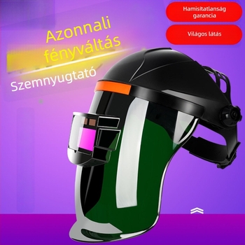 Automata sötétítésű hegesztőmaszk fejre rögzíthető kivitel, anti glare, UV védelem, fröcsök elleni védelem