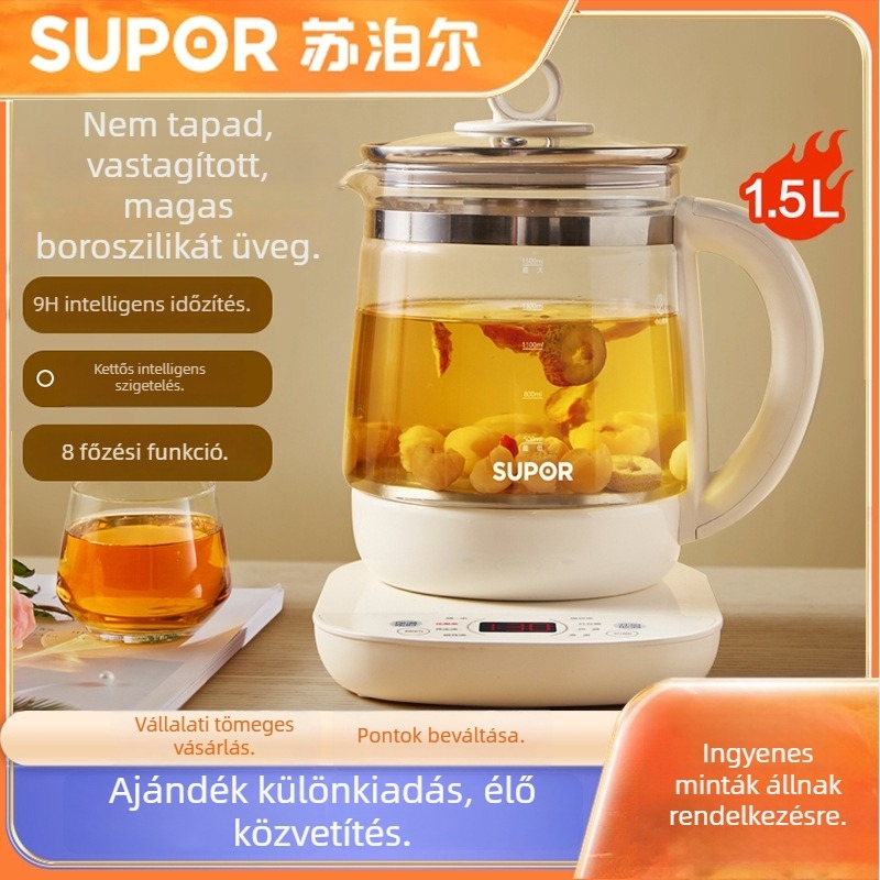 Supor üveges teáskanna egészséges teához, multifunkcionális, otthoni használatra, kis méretű elektromos teáskanna irodába, nagykereskedelem