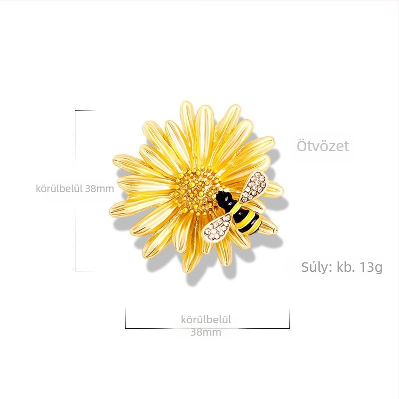 Ötvözetből készült brooch – koreai stílusú nőknek, dekoratív kiegészítő