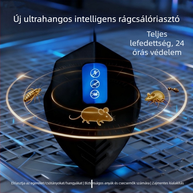 Ultrahangos intelligens rovarriasztó egerek, csótányok és szúnyogok ellen – automata, nagy teljesítményű otthoni készülék