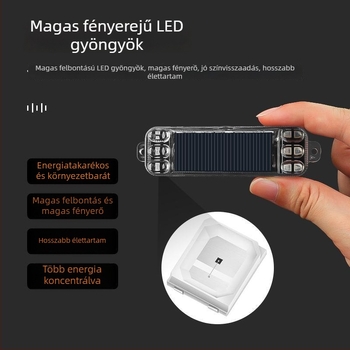 Napelemes LED hátsó lámpa, vízálló, 4500K, élettartam 50 000 óra
