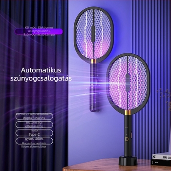 Kailiya 2 az 1-ben USB újratölthető fotokatalizátor szúnyogölő lámpa és elektromos szúnyogrács, beépített 801–1000 mAh akkumulátor, lefedettség 10 m²-ig, töltési idő 1–3 óra