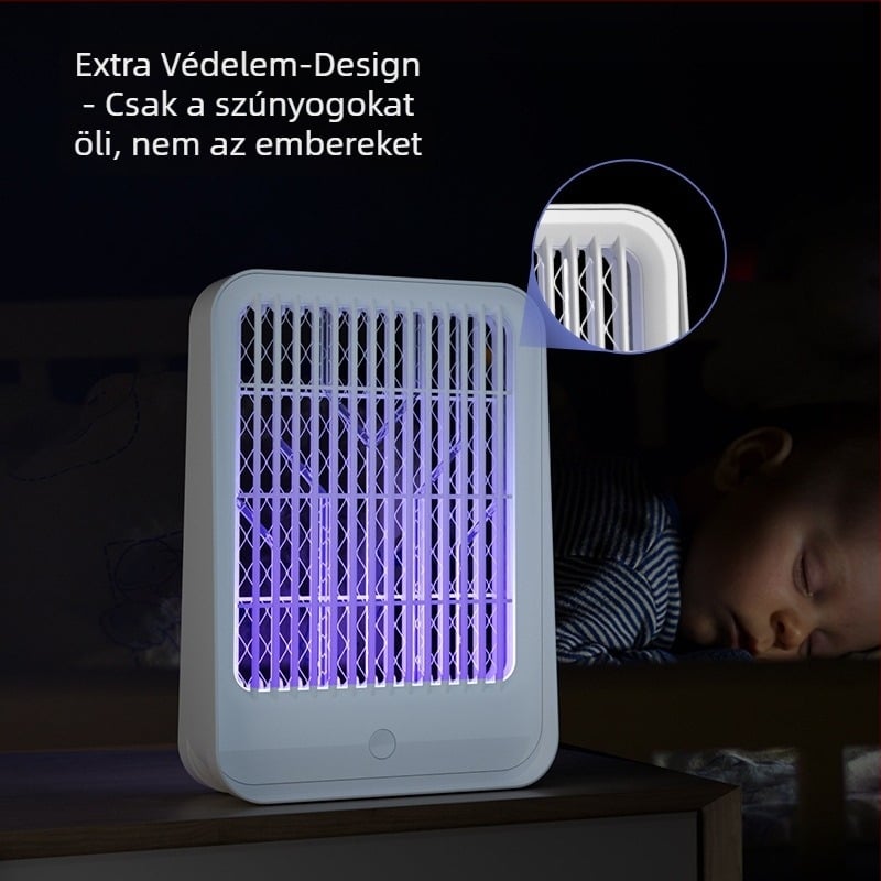 USB-s elektromos szúnyogirtó lámpa LED-del — beltéri, hordozható, falra szerelhető, 10㎡ hatókör, kétfunkciós