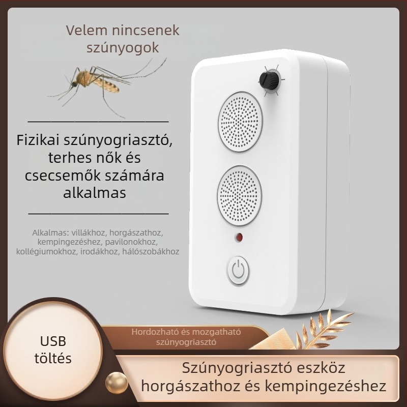 Kényelmes hordozható kültéri ultrahangos szúnyogriasztó, babaszoba számára, USB töltés