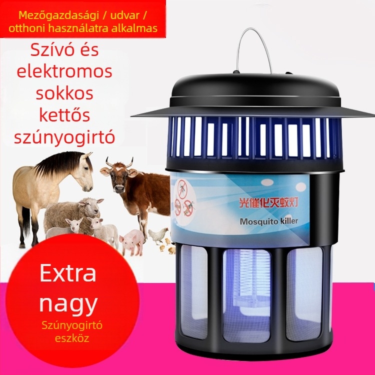 Mo Ye Elektromos sokk-szúnyogirtó lámpa kültéri és beltéri használatra | Fényhullámú csapda + elektromos sokk kontroll | Alkalmas 61 m² feletti területekhez