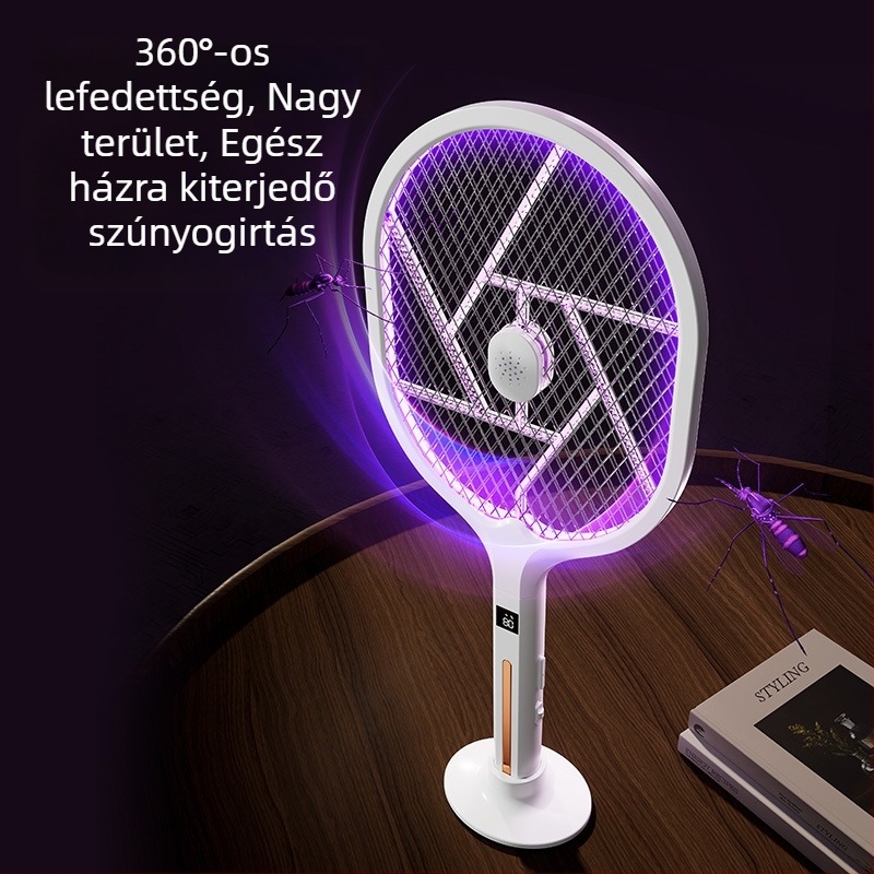 Elektromos szúnyogcsapó lámpával – 2 az 1-ben, újratölthető, 2500 V, testreszabható
