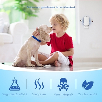 Elektronikus rovarriasztó otthoni használatra UV-lámpával, 21–30 m²-es lefedettség, ABS ház, műanyag háló, nem mérgező