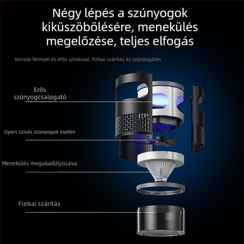 Otthoni ragadós szúnyogirtó lámpa, 10 m² lefedettséggel, ABS hálóval, kézi elektromos szúnyogirtó, beépített akkumulátor nélkül