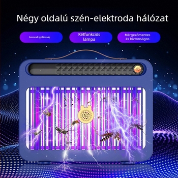Háztartási és kereskedelmi használatra szánt szúnyogölő lámpa, beltéri/kültéri, csendes, USB-töltő LED, 41-60㎡ lefedettség, 180° forgás, nikkel-cink-vas háló