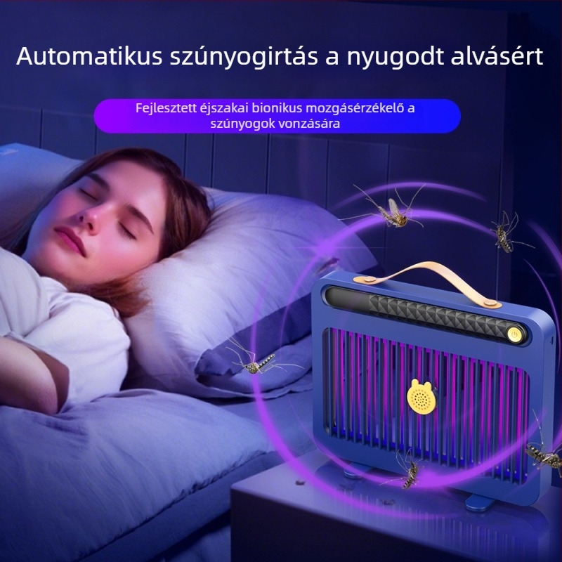 Háztartási és kereskedelmi használatra szánt szúnyogölő lámpa, beltéri/kültéri, csendes, USB-töltő LED, 41-60㎡ lefedettség, 180° forgás, nikkel-cink-vas háló