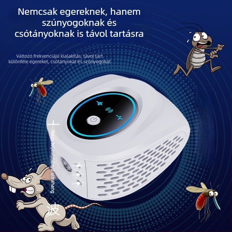 Ultrahangos kártevőriasztó rovarok és egerek számára | Modell D218, 220V, 25–65 kHz, ≤3W, ABS ház