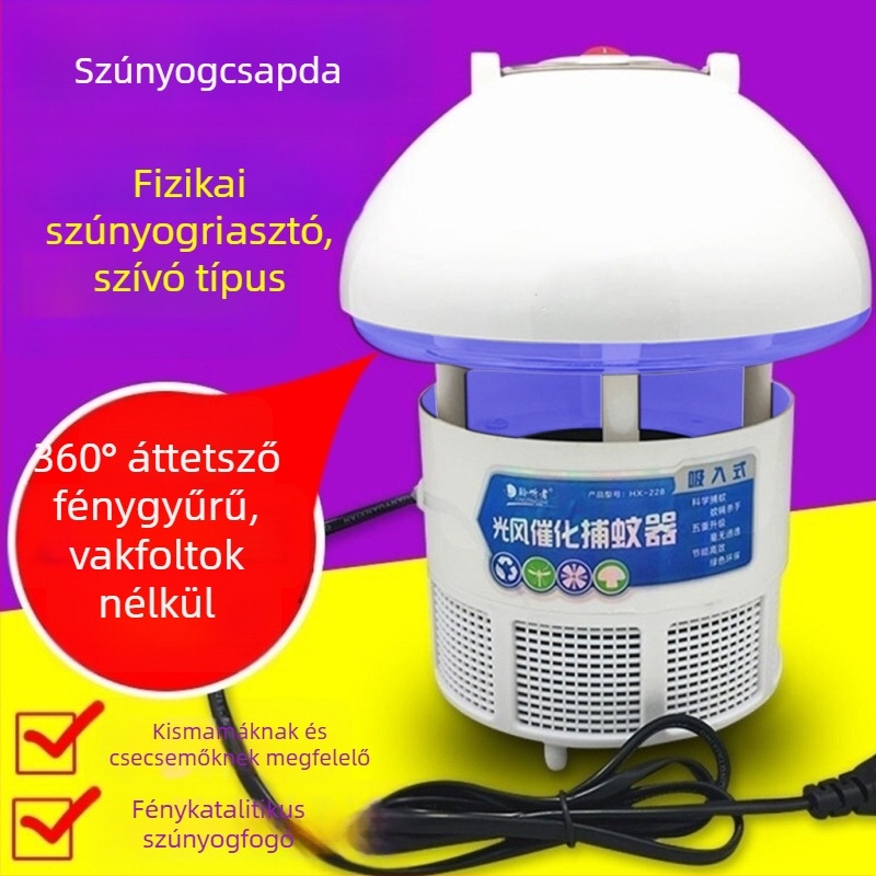 Listener USB szúnyogirtó lámpa otthoni használatra – teljesen automata hálószobai csapda, szívó/kapó/ventilátor/fényhullám eljárással, LED világítás, 61 m² feletti helyiségekhez, akkumulátor nélkül, 1 év garancia