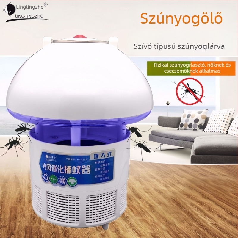 Listener USB szúnyogirtó lámpa otthoni használatra – teljesen automata hálószobai csapda, szívó/kapó/ventilátor/fényhullám eljárással, LED világítás, 61 m² feletti helyiségekhez, akkumulátor nélkül, 1 év garancia