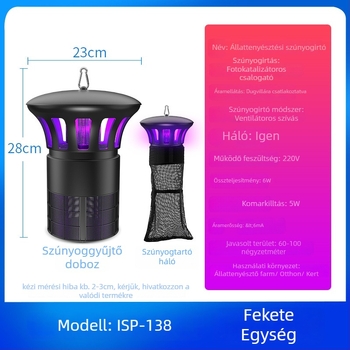 Fotokatalitikus szúnyoglámpa - ML-138, kültéri használatra, 51–100 m²-es területre, fényhullám alapú irányítás, márka Mesilon/Meixin Dragon, 2020-ben piacra került