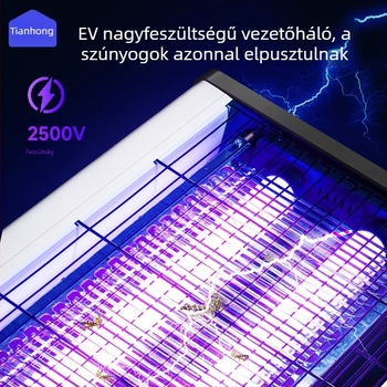 Rainbow falra szerelhető LED-es elektromos sokkoló szúnyogirtó lámpa, 11–20 m², szállodák és éttermek számára