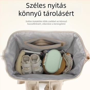 PU bőr pelenkatáska japán stílusban - könnyű, nagy kapacitású, száraz-nedves elválasztás