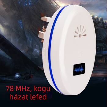 Egérriasztó digitális kijelzővel, elektromágneses hullámokkal, ABS ház, modell 9856522
