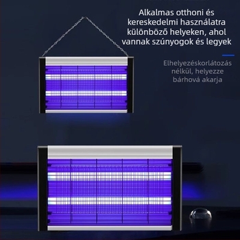 Elektromos szúnyog-ölő lámpa étteremek, szállodák és kereskedelmi helyiségek számára | LED világítás | 10 m²-es lefedettség | elektromos sokkoló mechanizmus | időzítő funkció | beépített akkumulátor nélkül
