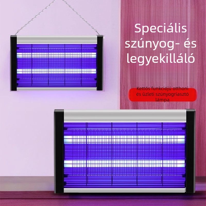 Elektromos szúnyog-ölő lámpa étteremek, szállodák és kereskedelmi helyiségek számára | LED világítás | 10 m²-es lefedettség | elektromos sokkoló mechanizmus | időzítő funkció | beépített akkumulátor nélkül
